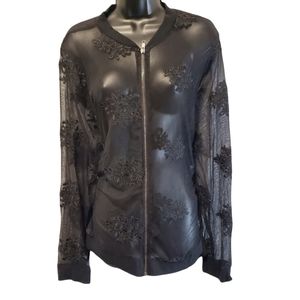 Torrid Shear Embroidered Bomber Jacket